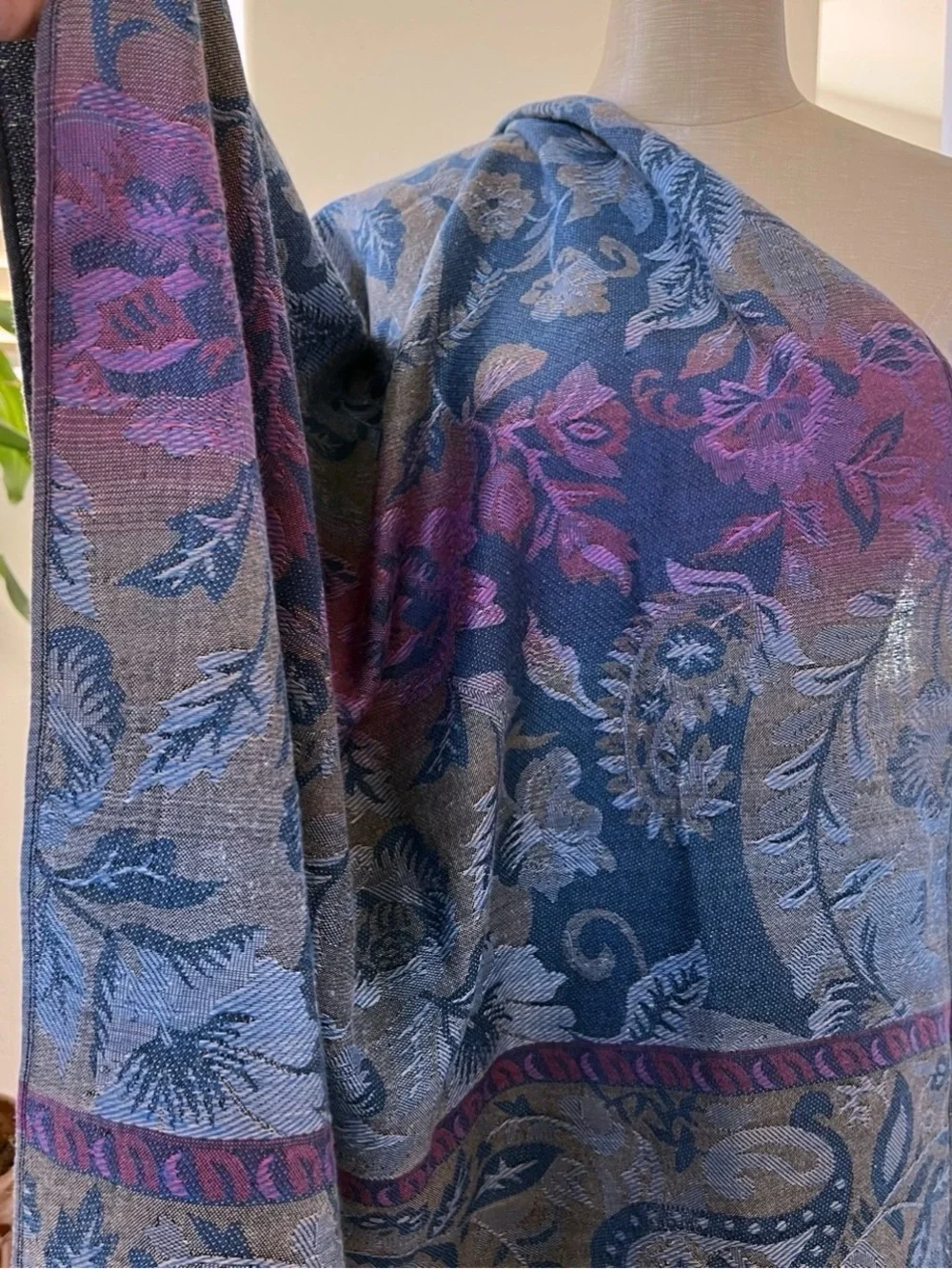 100% Cashmere Pashmina Jacquard Shawl Wrap Scarf Paisley Floral